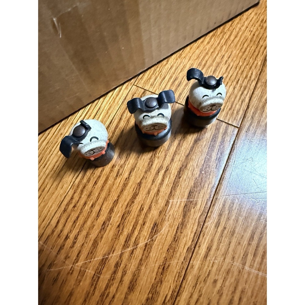 Fisher Price Little People Dog Black White Red Collar Vintage Wood Wooden - Picture 6 of 6